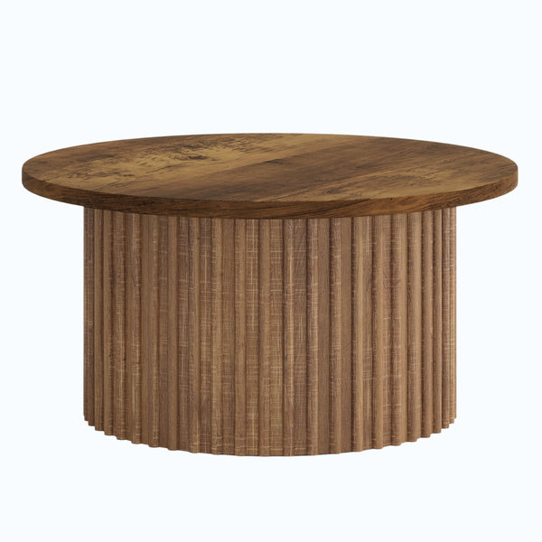 Table basse Kern – Bois et métal Ø80 cm