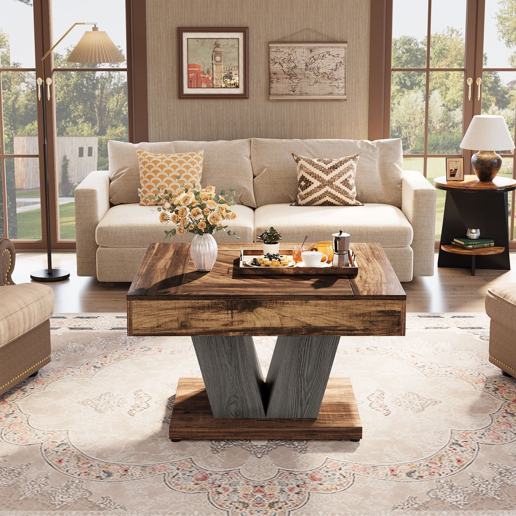 Table Basse Carre – Bois 80x80cm